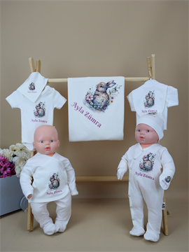 Ana Kuzusu İsme Özel  Tavşan  Baskı  Hastane Çıkışı Özel Baskı 10TVŞ11