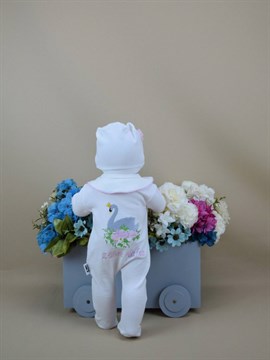 Ana Kuzusu İsme Özel Tulum Kuğulu  Nakışlı   3SK12