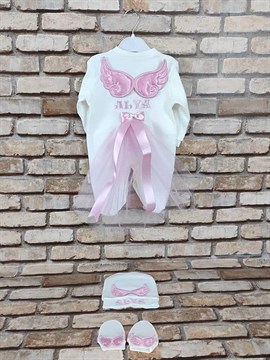 Ana Kuzusu İsme Özel Tulum Seti Aplike Kanat Tütülü 3SAKT47