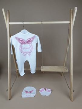 Ana Kuzusu İsme Özel Tulum Seti Çelenk Kanat 3SAK64