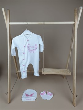 Ana Kuzusu İsme Özel Tulum Seti Çelenk Kanat 3SAK64