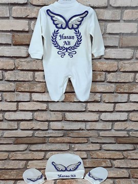 Ana Kuzusu İsme Özel Tulum Seti Çelenk Kanat 3SAK64