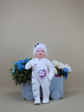 Ana Kuzusu İsme Özel Tulum Seti Çiçek Kalp  3SCG02