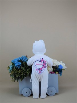 Ana Kuzusu İsme Özel Tulum Seti Çiçek Kalp  3SCG02