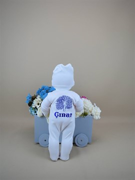 Ana Kuzusu İsme Özel Tulum Seti Çınar Ağacı Desen  Nakışlı   3ÇAD91