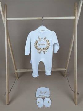 Ana Kuzusu İsme Özel Tulum Seti Nakışlı Çelenk Melek 3SCMK61