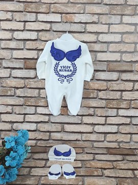 Ana Kuzusu İsme Özel Tulum Seti Nakışlı Aplike Kanat Çelenk 3SCK64