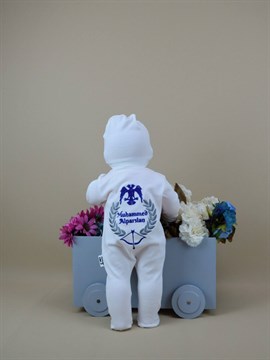 Ana Kuzusu İsme Özel Tulum Seti Nakışlı Çelenk Kartal 3SCK60