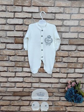 Ana Kuzusu İsme Özel Tulum Seti Nakışlı fiyonklu Taçlı Çelenk Taç 3SFCT90