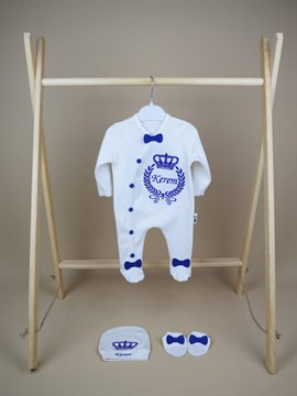 Ana Kuzusu İsme Özel Tulum Seti Nakışlı Taçlı Çelenk Taç 3SFCT74