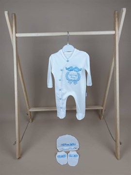 Ana Kuzusu İsme Özel Tulum Seti Nakışlı Aplike Dikişli Kanat  3TAN03