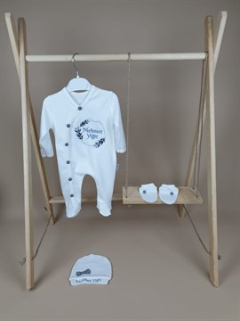 Ana Kuzusu İsme Özel Tulum Seti Nakışlı  3SC96