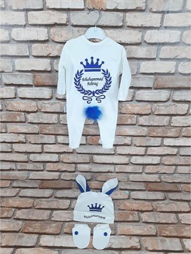 Ana Kuzusu İsme Özel Tulum Seti Nakışlı Tavşan 3SCT57