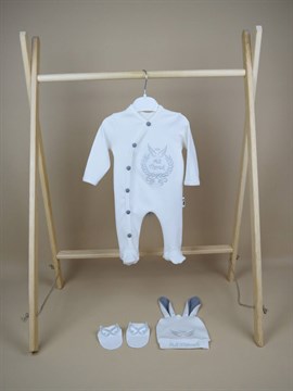 Ana Kuzusu İsme Özel Tulum Seti Nakışlı Çelenk Taç Tavşan 3SMK99