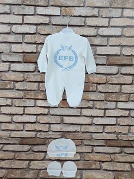 Ana Kuzusu İsme Özel Tulum Seti Nakışlı Çelenk Melek 3SMKC58