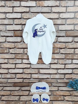 Ana Kuzusu İsme Özel Tulum Seti Nakışlı Ayyıldız Kurt 3SAYK57