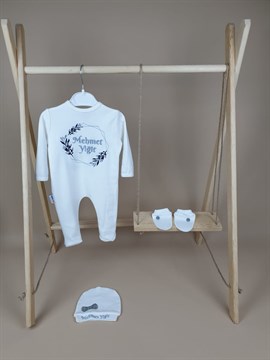 Ana Kuzusu İsme Özel Tulum Seti Nakışlı  3SC96