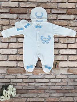 Ana Kuzusu İsme Özel Tulum Seti Nakışlı Çelenk 3SCF92