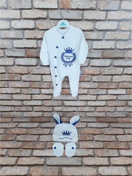 Ana Kuzusu İsme Özel Tulum Seti Nakışlı Tavşan 3SCT57