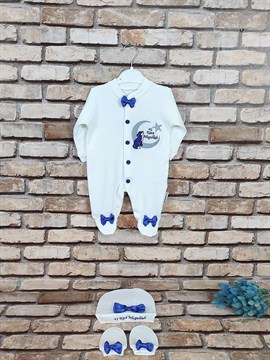 Ana Kuzusu İsme Özel Tulum Seti Nakışlı Ayyıldız Kurt 3SAYK57