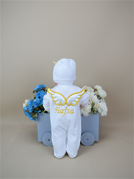 Ana Kuzusu İsme Özel Tulum Seti Nakışlı Kanat Set 3SİÖ13