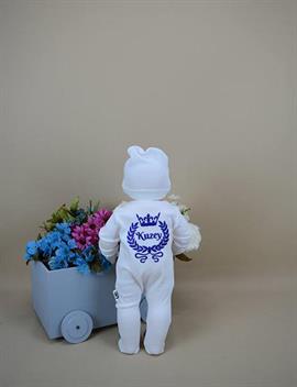 Ana Kuzusu İsme Özel Tulum Seti Taçlı Çelenk Desen  Nakışlı   3NTD93