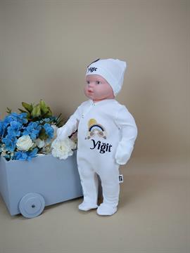 Ana Kuzusu İsme Özel Tulum Seti Tavşan  Desen  Nakışlı   3ÇAD91