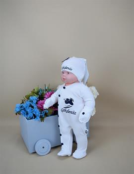 Ana Kuzusu İsme Özel Tulum Seti Uçak Desen  Nakışlı   3KLÇD96