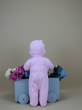 Anakuzusu 3 Parça tulum Zıbın Seti Organik Pamuk  Pembe Rengi