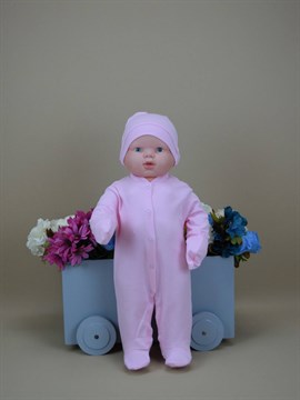 Anakuzusu 3 Parça tulum Zıbın Seti Organik Pamuk  Pembe Rengi