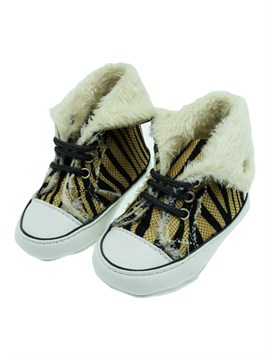 Baby Pattini Kenarları Tüylü Bebek Patik Ayakkabı