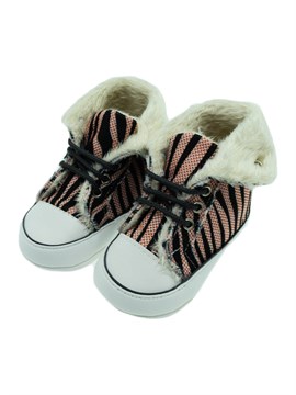 Baby Pattini Kenarları Tüylü Bebek Patik Ayakkabı