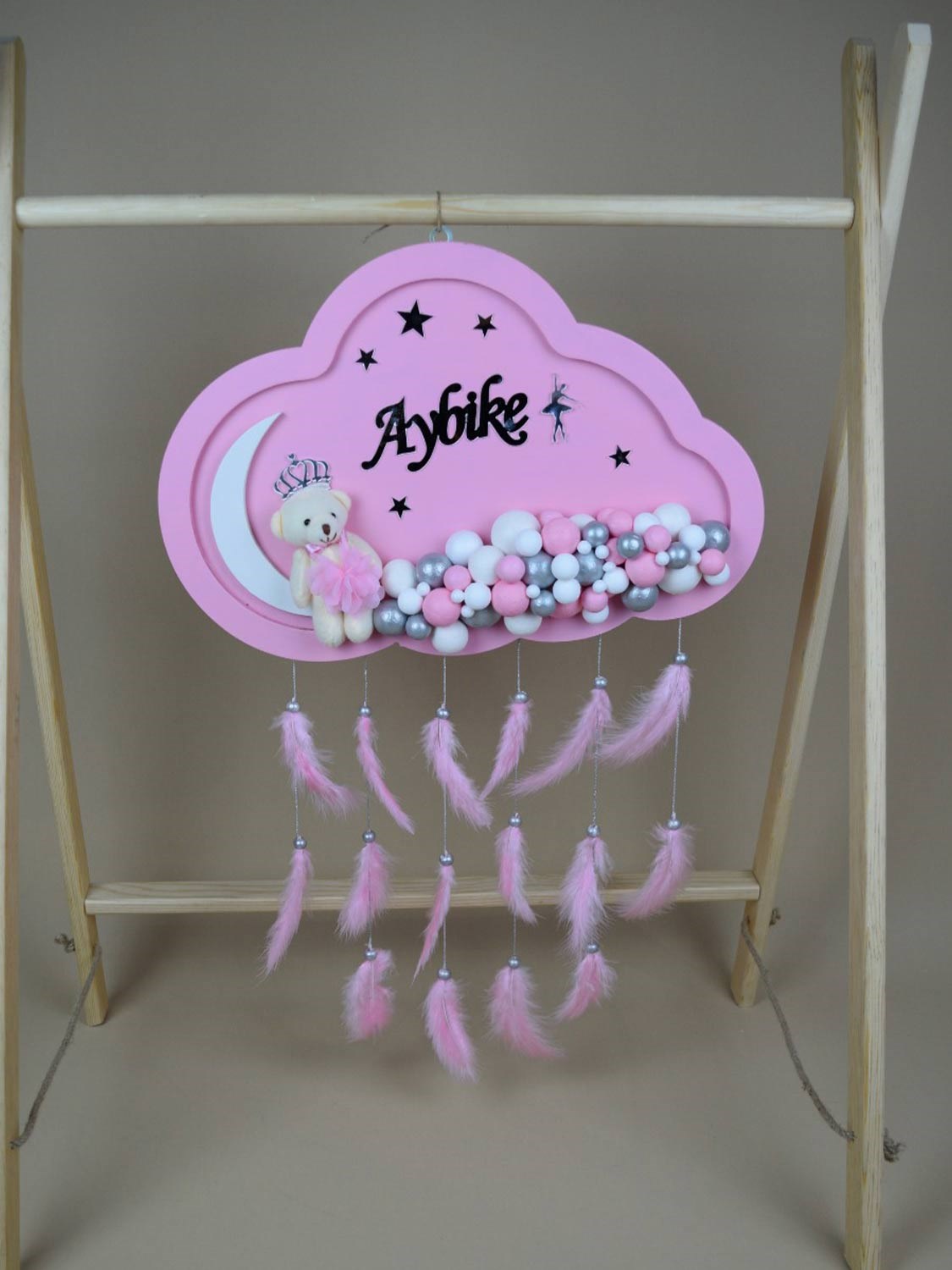 Ana Kuzusu İsme Özel Ahşap Bulut Kapı Süsü 1KPG28