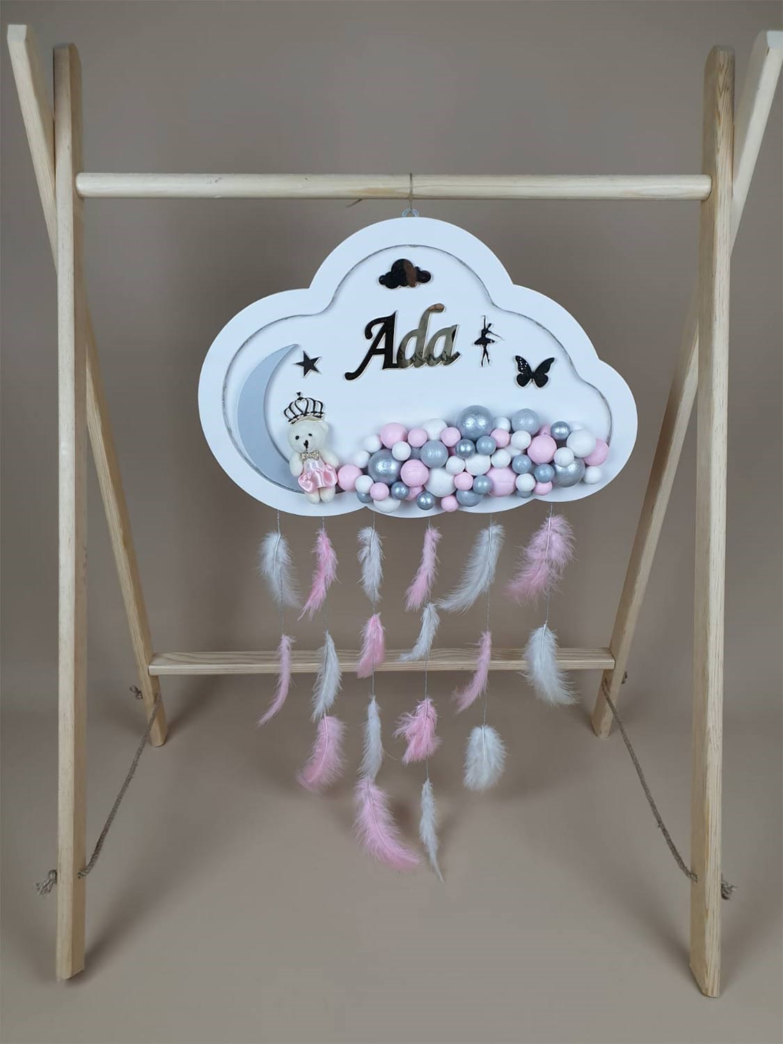 Ana Kuzusu İsme Özel Ahşap Bulut Kapı Süsü 1KPM59