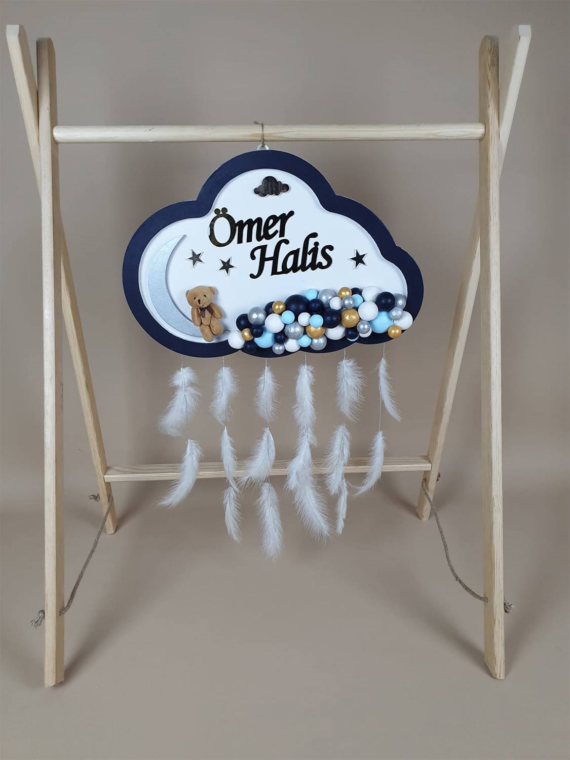 Ana Kuzusu İsme Özel Ahşap Bulut Kapı Süsü 1KPG35