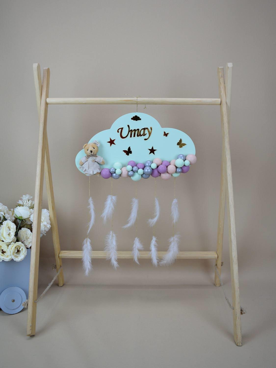 Ana Kuzusu İsme Özel Ahşap Bulut Kapı Süsü 1KPBK38