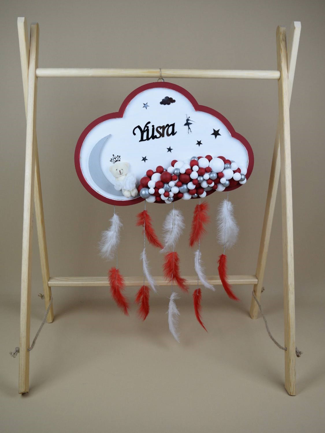 Ana Kuzusu İsme Özel Ahşap Bulut Kapı Süsü 1KPG44