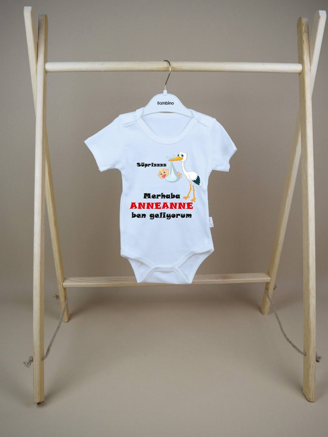 Ana Kuzusu İsme Özel Baskı Çıtçıtlı Anneane Süpriz Leylek  Baskılı 1BDK96