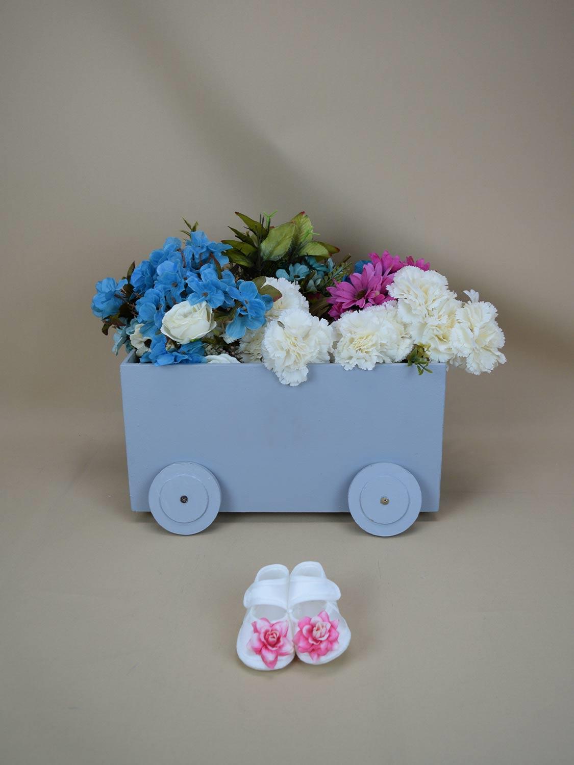 Ana Kuzusu İsme Özel Hastane Çıkışı Bebek Patiği Pembe Çiçek