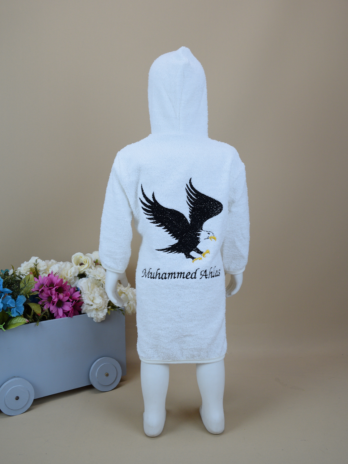 Ana Kuzusu İsme Özel Kartal  Desen Bornoz Seti 1BORkRT01