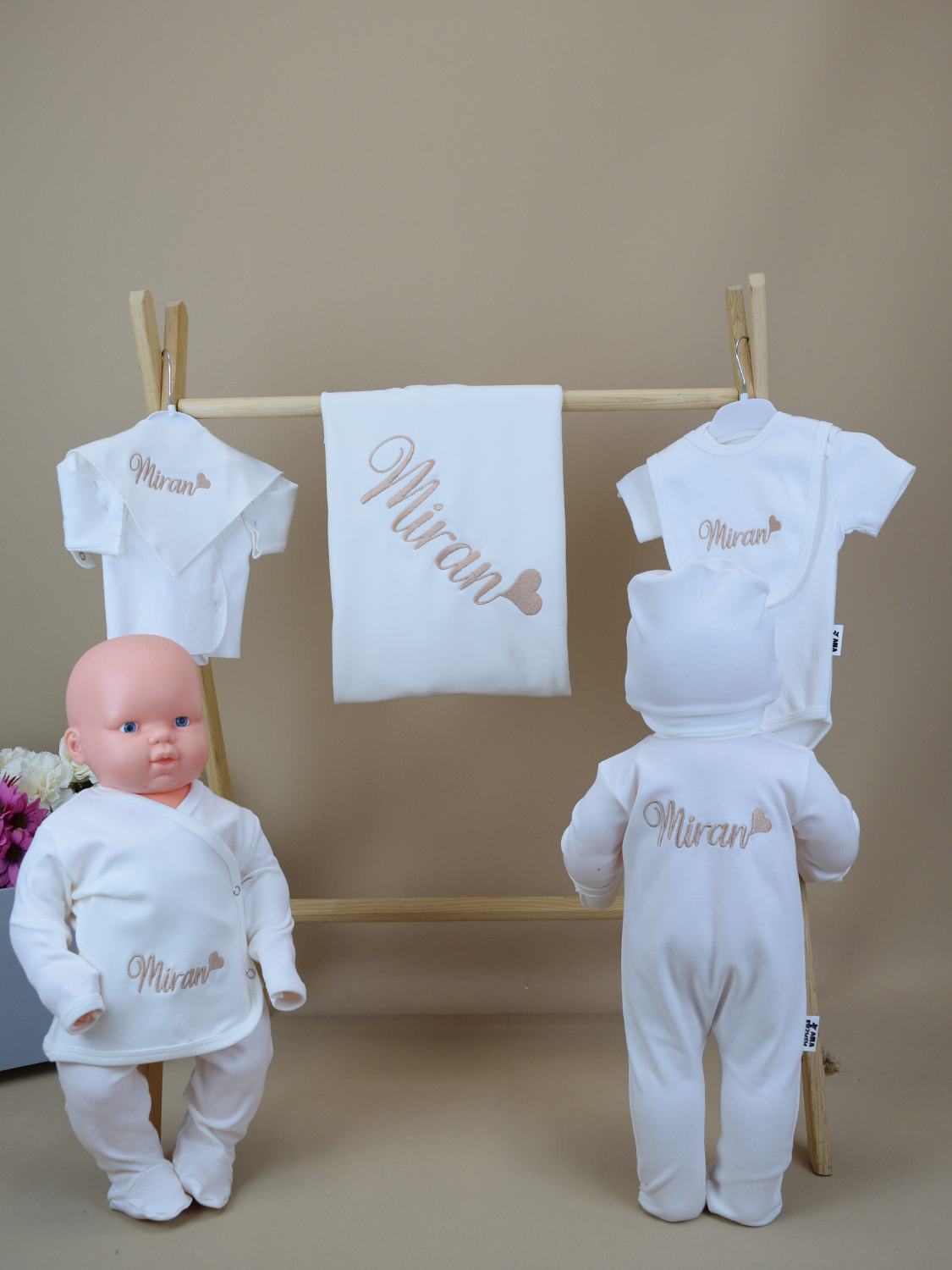 Ana Kuzusu İsme Özel Nakış Hastane Çıkışı İsim Kalp  Desen  10SIKD22