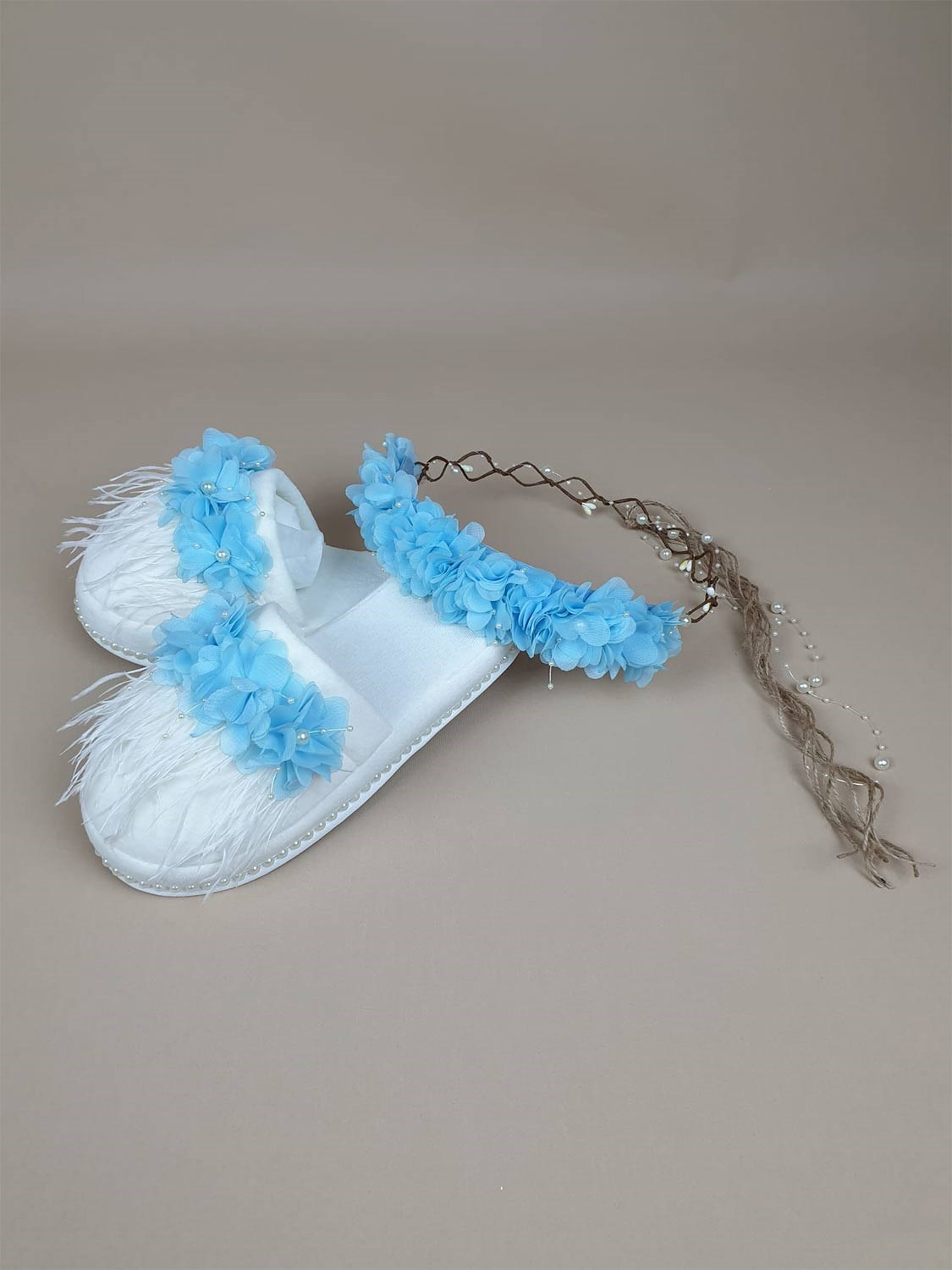 Ana Kuzusu Özel Tasarım Lohusa Taç Terlik Seti 1LTT01