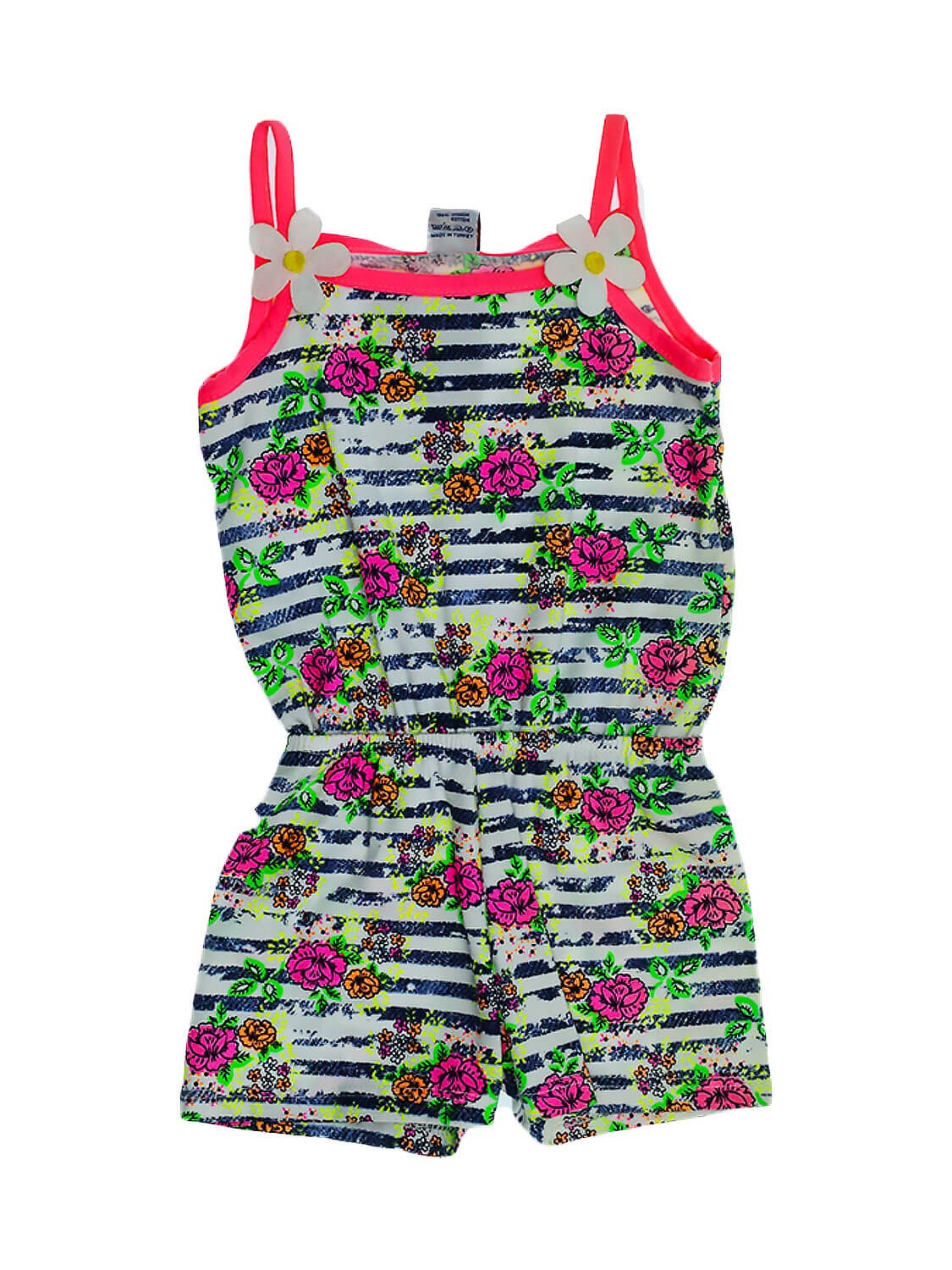 Kübra Kız Çocuk İp Askılı Tulum  3 Yaş Pembe