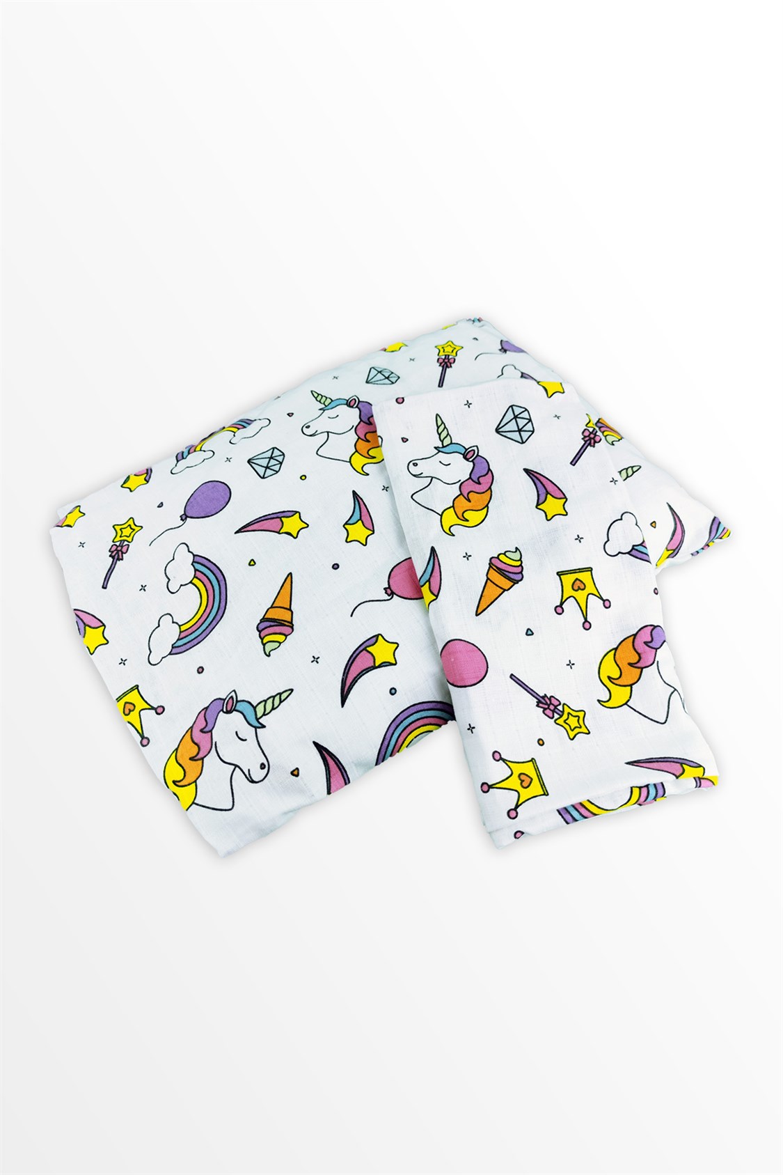 Organik Pamuk Müslin Terletmez Yastık Seti - Unicorn