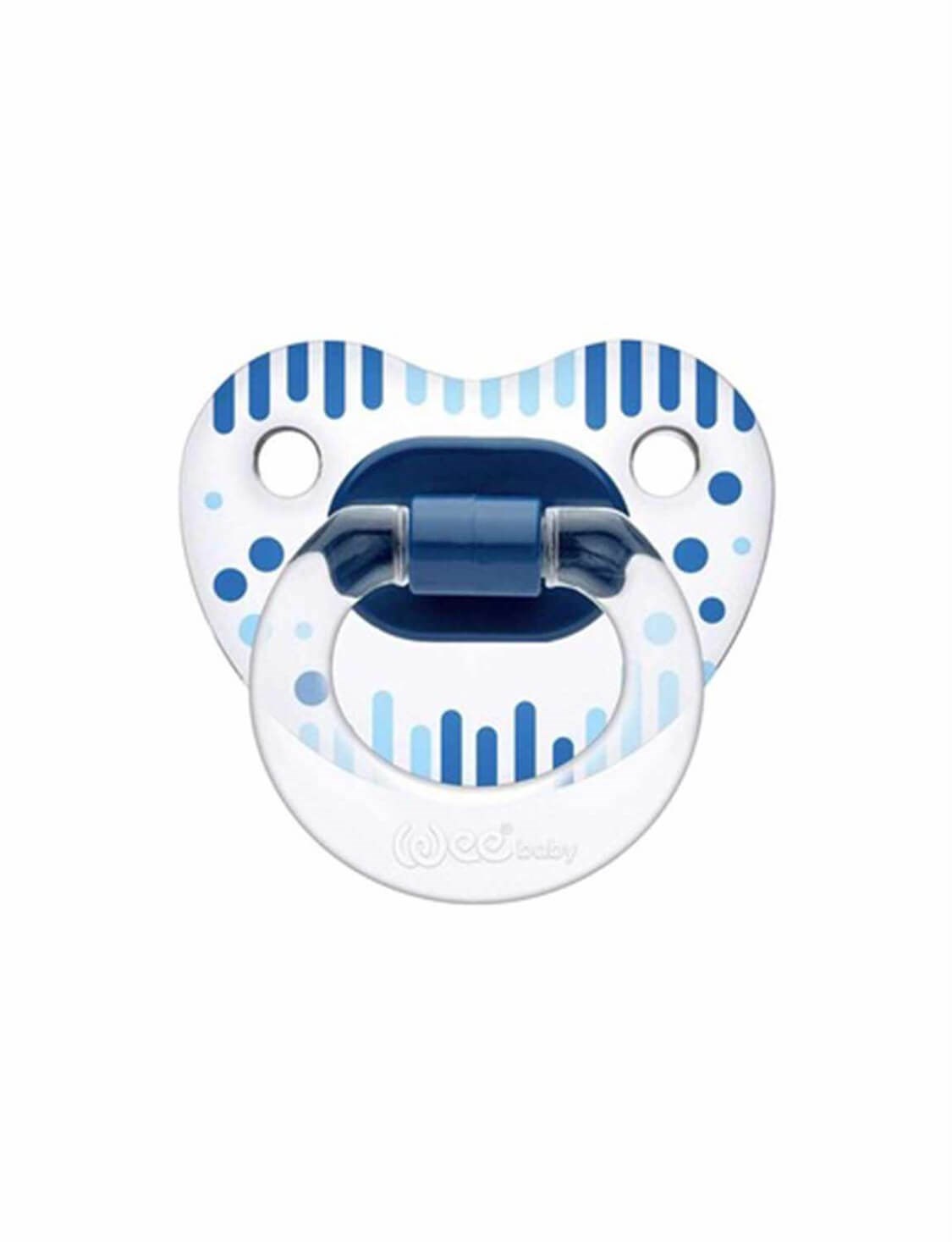 Wee Baby 837 Şeffaf Desenli Emzik No:2  Mavi
