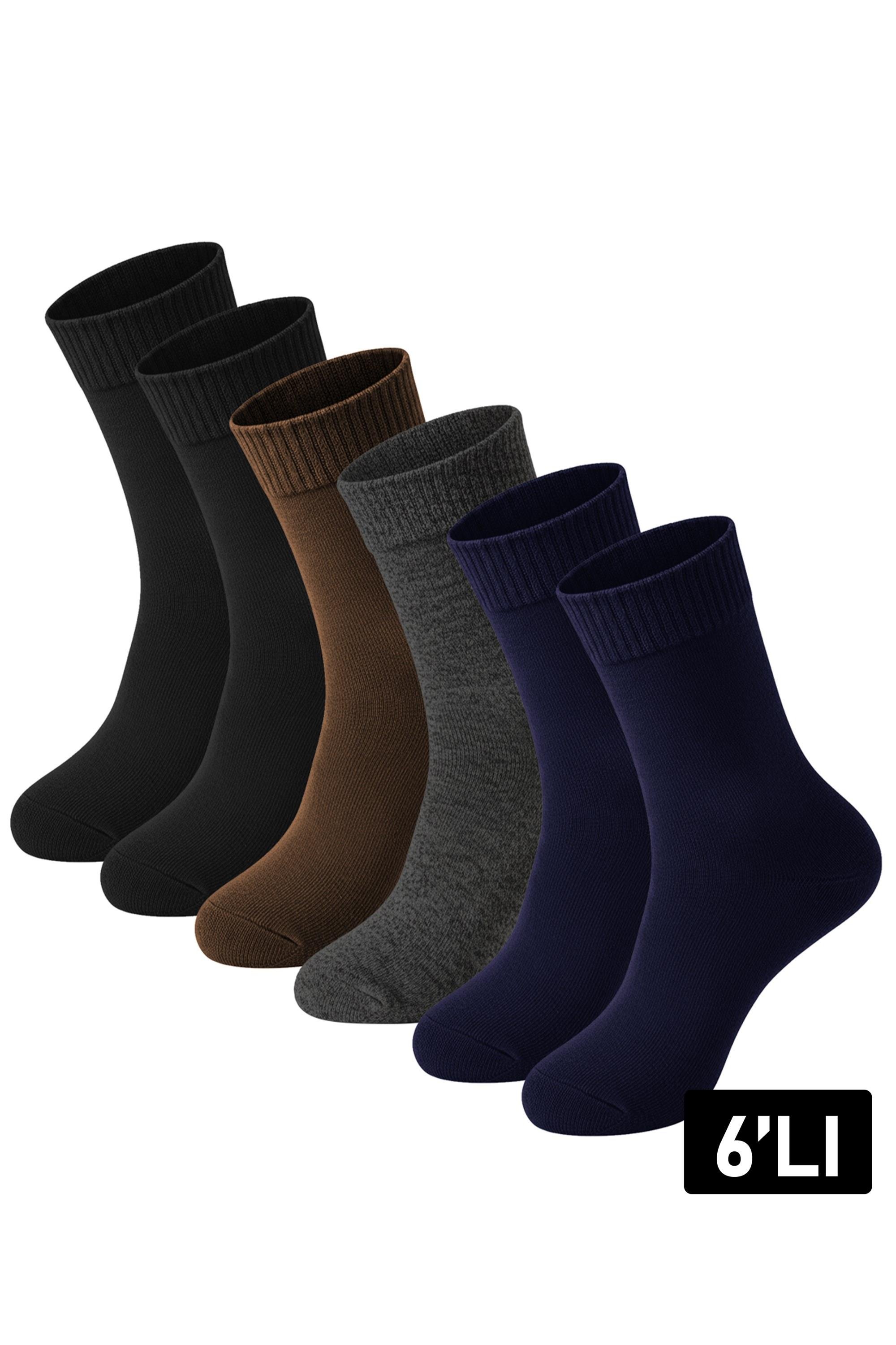 Just Inner Erkek Kışlık Çorap 6’lı Koyun Yünü (Lambswool)