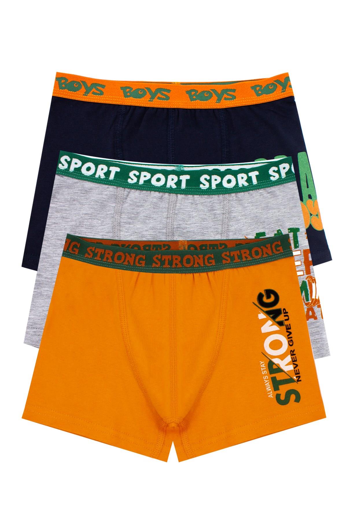 Öts Erkek Çocuk Boxer 3'lü Baskılı (%96 Pamuk - %4 Elastan)