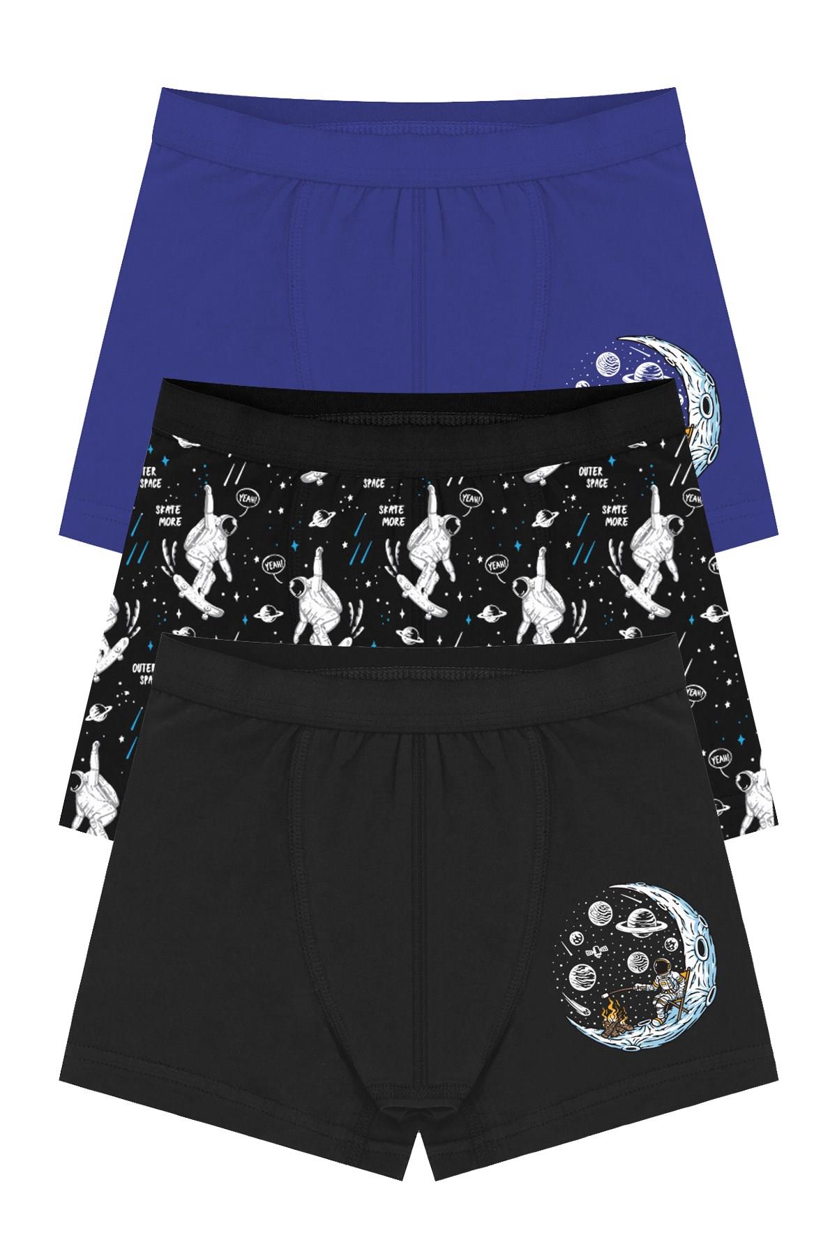 Öts Erkek Çocuk Boxer 3'lü Baskılı (%96 Pamuk - %4 Elastan)