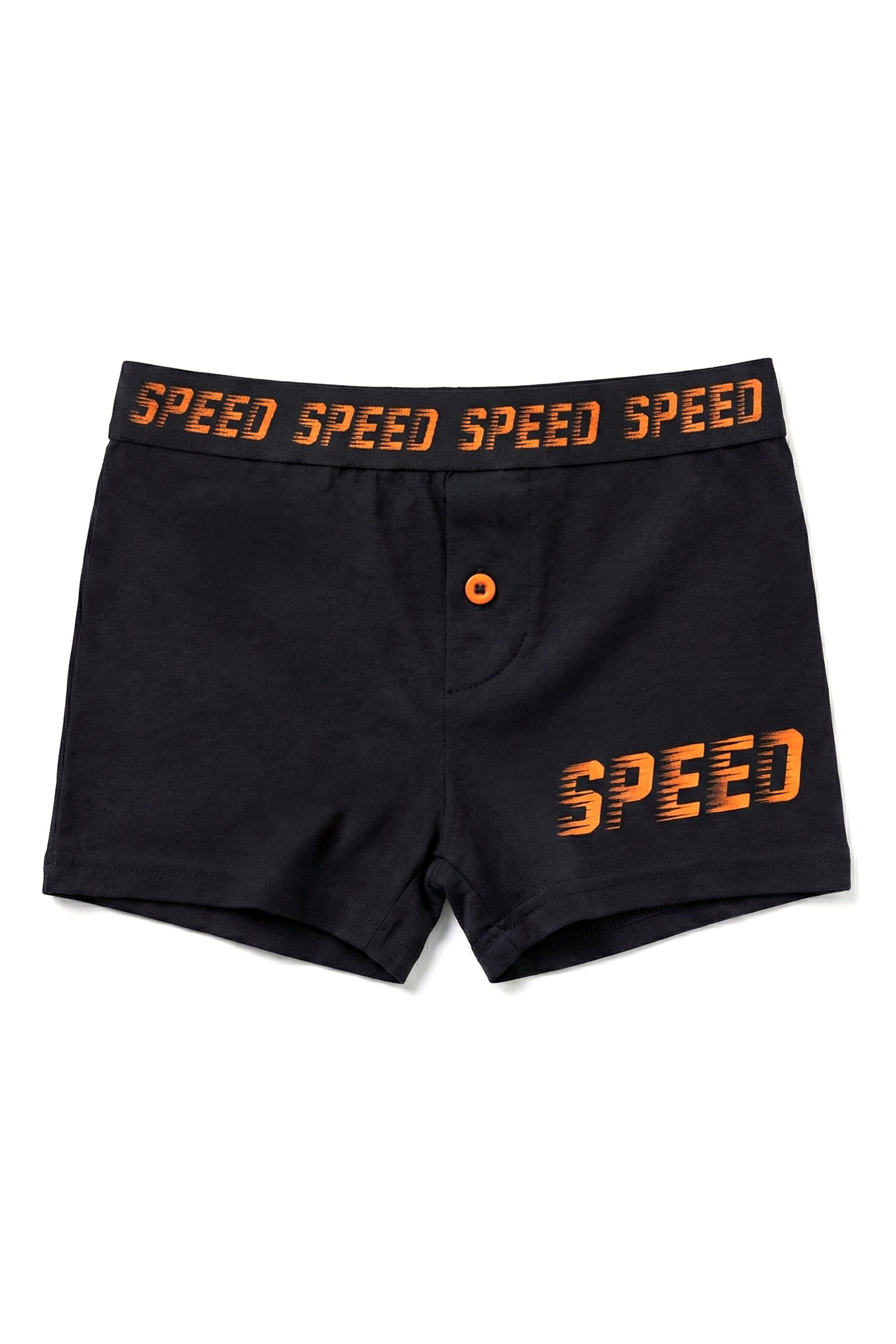 Öts Erkek Çocuk Boxer Baskılı Siyah (%96 Pamuk - %4 Elastan)