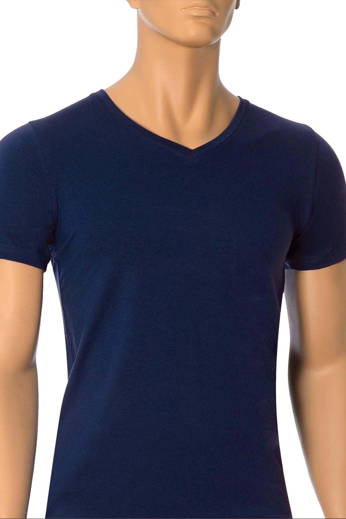 Öts Erkek T-Shirt V Yaka Modal (%47 Modal - %47 Pamuk - %6 Elastan)